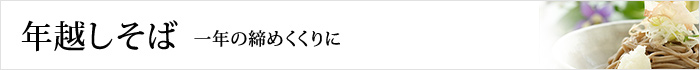 一年の締めくくりに 年越しそば2013