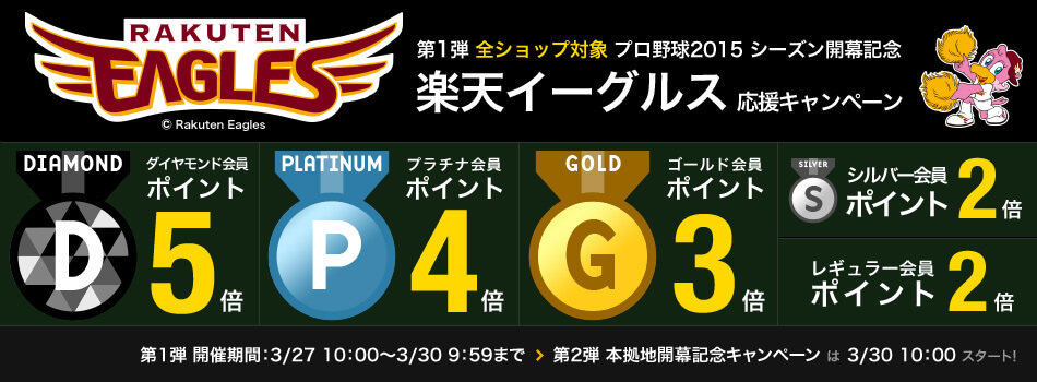 ポイント最大5倍 楽天イーグルス応援キャンペーン