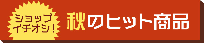 ショップ一押し！秋のヒット商品