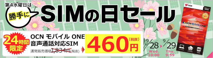 24時間限定 勝手にSIMの日セール