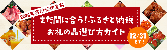ふるさと納税 2016年締め切り直前特集